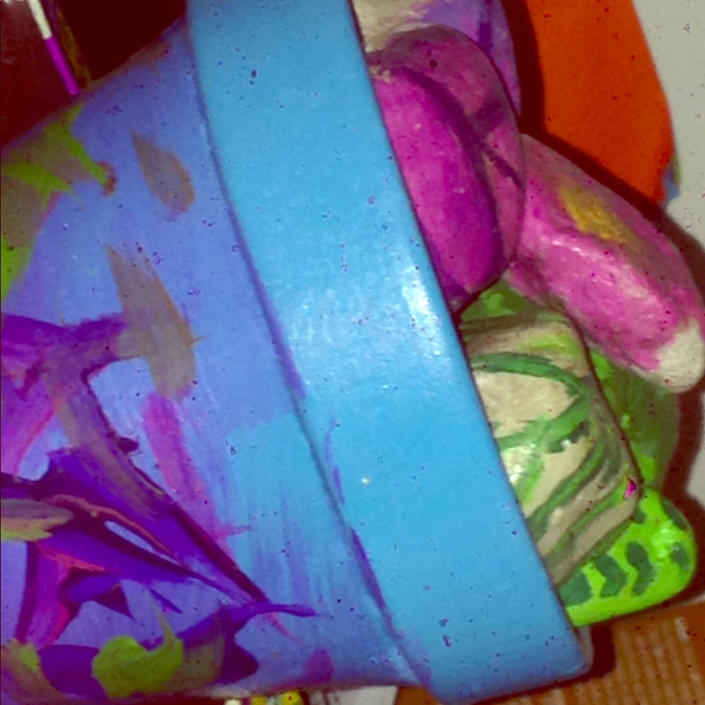 A painted pot.